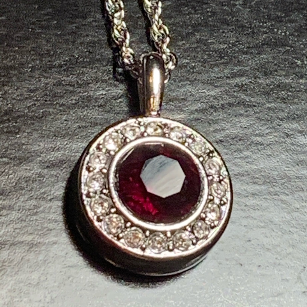 New Swarovski Halo Birthstone Necklace January 26$